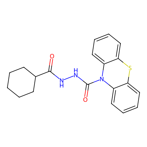 N'-(cyclohexylcarbonyl)-10H-phenothiazine-10-carbohydrazide structure
