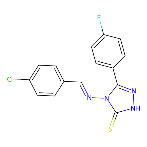 4-((4-Chlorobenzylidene)amino)-5-(4-fluorophenyl)-4H-1,2,4-triazole-3-thiol structure