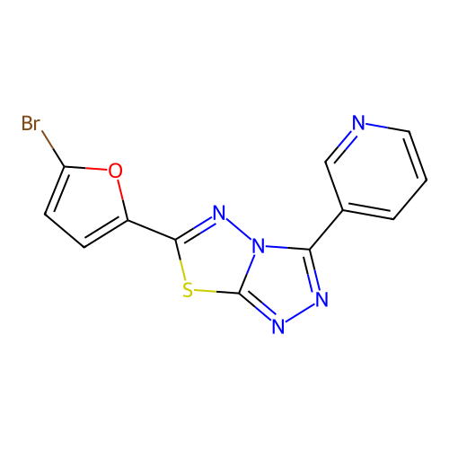 6-(5-Bromofuran-2-yl)-3-(pyridin-3-yl)[1,2,4]triazolo[3,4-b][1,3,4]thiadiazole structure
