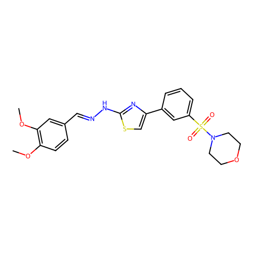 4-[(3-{2-[(2E)-2-(3,4-dimethoxybenzylidene)hydrazinyl]-1,3-thiazol-4-yl}phenyl)sulfonyl]morpholine structure