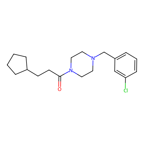 1-(3-Chlorobenzyl)-4-(3-cyclopentylpropanoyl)piperazine structure