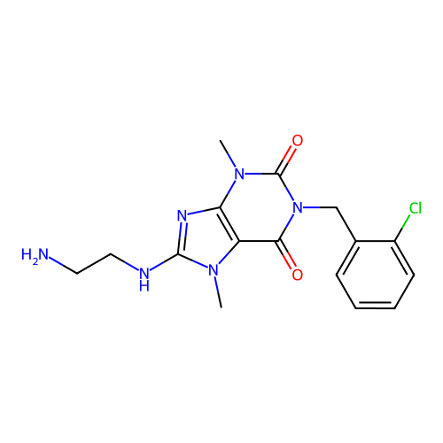 8-((2-aminoethyl)amino)-1-(2-chlorobenzyl)-3,7-dimethyl-1H-purine-2,6(3H,7H)-dione structure