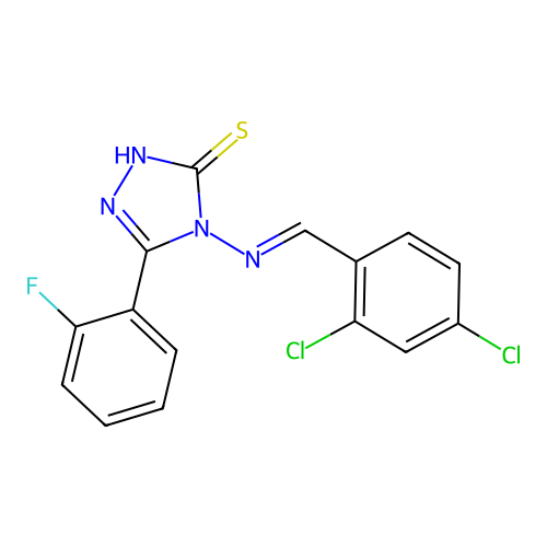 4-((2,4-Dichlorobenzylidene)amino)-5-(2-fluorophenyl)-4H-1,2,4-triazole-3-thiol structure