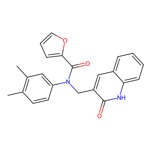 N-(3,4-dimethylphenyl)-N-[(2-oxo-1H-quinolin-3-yl)methyl]furan-2-carboxamide structure