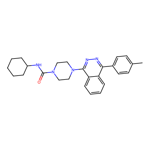 N-cyclohexyl-4-[4-(4-methylphenyl)phthalazin-1-yl]piperazine-1-carboxamide structure