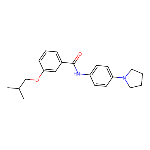 3-(2-methylpropoxy)-N-[4-(pyrrolidin-1-yl)phenyl]benzamide structure