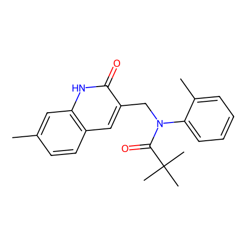 N-((2-hydroxy-7-methylquinolin-3-yl)methyl)-N-(o-tolyl)pivalamide structure