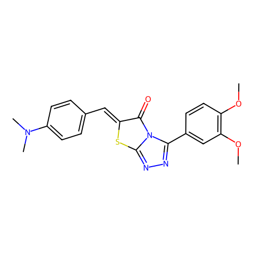 (Z)-3-(3,4-dimethoxyphenyl)-6-(4-(dimethylamino)benzylidene)thiazolo[2,3-c][1,2,4]triazol-5(6H)-one structure