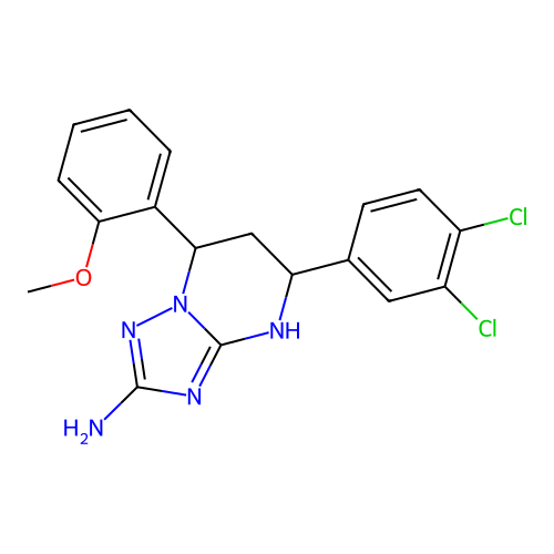 5-(3,4-dichlorophenyl)-7-(2-methoxyphenyl)-1,5,6,7-tetrahydro-[1,2,4]triazolo[1,5-a]pyrimidin-2-amine structure