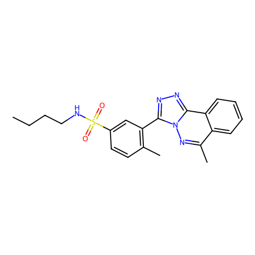 N-butyl-4-methyl-3-(6-methyl-[1,2,4]triazolo[3,4-a]phthalazin-3-yl)benzenesulfonamide structure
