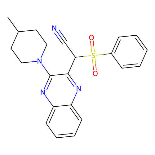 [3-(4-Methylpiperidin-1-yl)quinoxalin-2-yl](phenylsulfonyl)acetonitrile structure