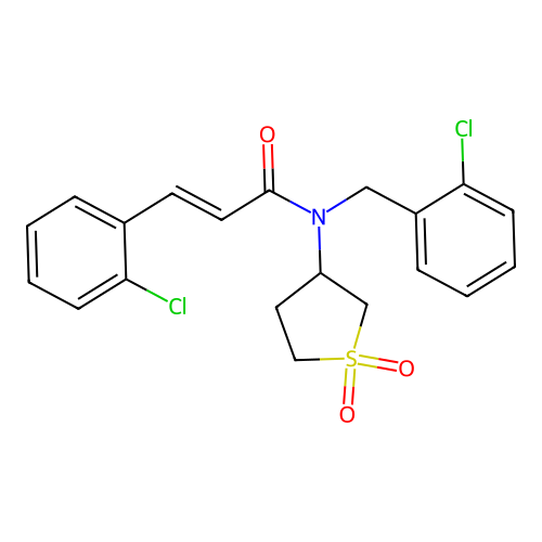 (2E)-N-(2-chlorobenzyl)-3-(2-chlorophenyl)-N-(1,1-dioxidotetrahydrothiophen-3-yl)prop-2-enamide structure