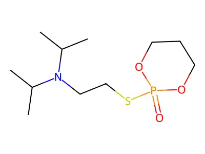 Phosphorothioic acid, S-(2-diisopropylaminoethyl) O,O-cyclic trimethylene ester structure