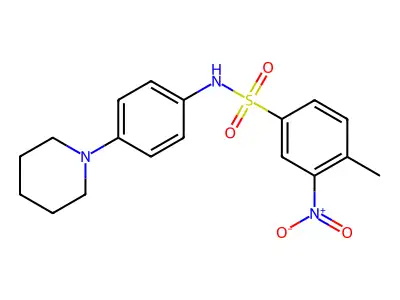 4-methyl-3-nitro-N-(4-piperidin-1-ylphenyl)benzenesulfonamide structure