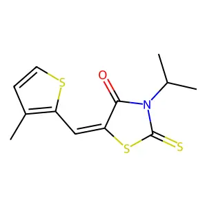 (5Z)-5-[(3-methylthiophen-2-yl)methylidene]-3-(propan-2-yl)-2-thioxo-1,3-thiazolidin-4-one structure
