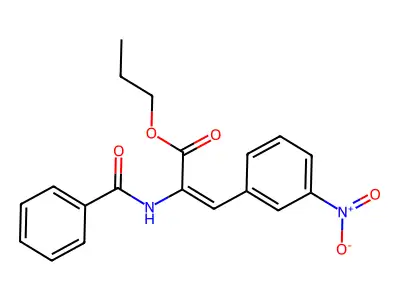 propyl (E)-2-benzamido-3-(3-nitrophenyl)prop-2-enoate structure