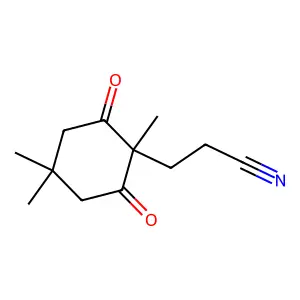 3-(1,4,4-Trimethyl-2,6-dioxocyclohexyl)propanenitrile structure