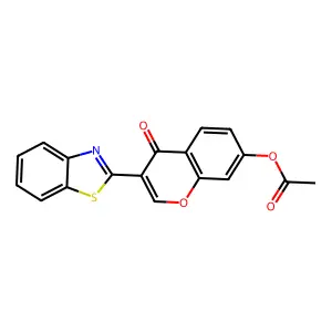 [3-(1,3-Benzothiazol-2-yl)-4-oxochromen-7-yl] acetate structure