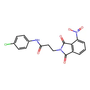 N-(4-chlorophenyl)-3-(4-nitro-1,3-dioxo-1,3-dihydro-2H-isoindol-2-yl)propanamide structure