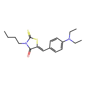 (5E)-3-butyl-5-[4-(diethylamino)benzylidene]-2-thioxo-1,3-thiazolidin-4-one structure