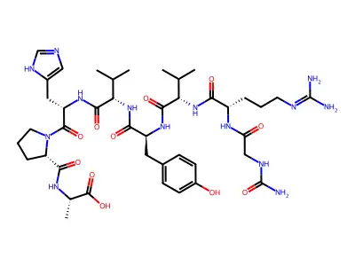 angiotensin II, 1-hydantoic acid-Val(5)-Ala(8)- structure