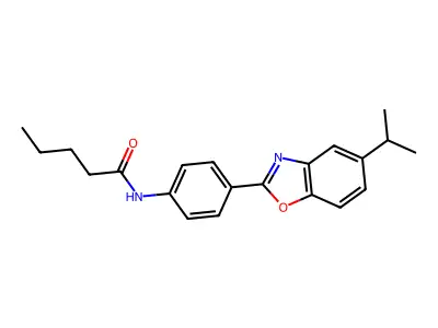 N-[4-(5-propan-2-yl-1,3-benzoxazol-2-yl)phenyl]pentanamide structure