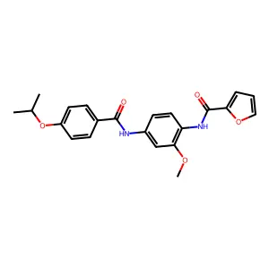 N-[2-methoxy-4-[(4-propan-2-yloxybenzoyl)amino]phenyl]furan-2-carboxamide structure