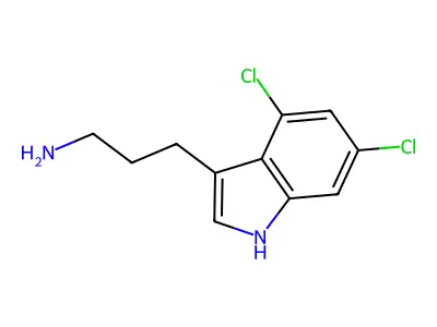 3-(4,6-Dichloro-3-indolyl)-1-propanamine structure