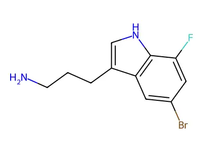 3-(5-bromo-7-fluoro-1H-indol-3-yl)propan-1-amine structure