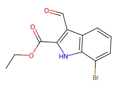 Ethyl 7-bromo-3-formyl-1H-indole-2-carboxylate structure