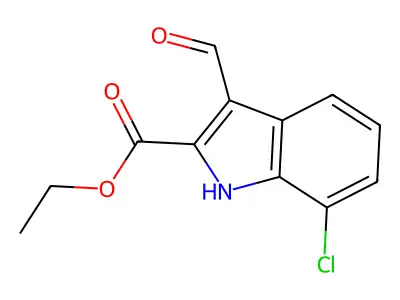 Ethyl 7-chloro-3-formyl-1H-indole-2-carboxylate structure