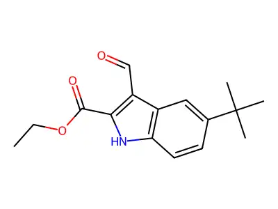 ethyl 5-tert-butyl-3-formyl-1H-indole-2-carboxylate structure
