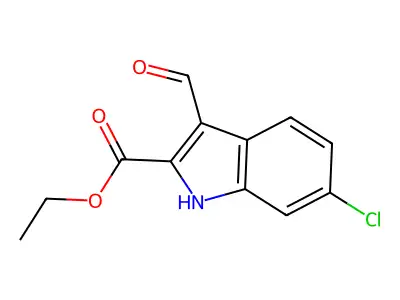 Ethyl 6-chloro-3-formyl-1H-indole-2-carboxylate structure