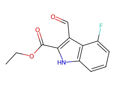 Ethyl 4-fluoro-3-formyl-1H-indole-2-carboxylate structure