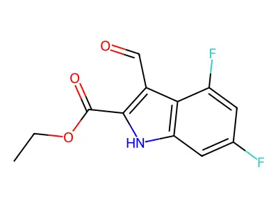 Ethyl 4,6-difluoro-3-formyl-1H-indole-2-carboxylate structure