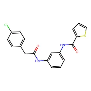 N-(3-{[(4-chlorophenyl)acetyl]amino}phenyl)thiophene-2-carboxamide structure
