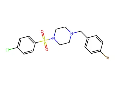 1-(4-Bromobenzyl)-4-[(4-chlorophenyl)sulfonyl]piperazine structure
