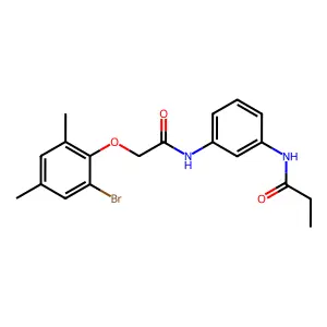 N-[3-[[2-(2-bromo-4,6-dimethylphenoxy)acetyl]amino]phenyl]propanamide structure