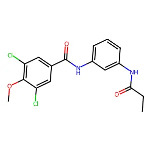 3,5-dichloro-4-methoxy-N-[3-(propanoylamino)phenyl]benzamide structure