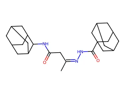 Tricyclo[3.3.1.13,7]decane-1-carboxylic acid, 2-[1-methyl-3-oxo-3-(tricyclo[3.3.1.13,7]dec-2-ylamino)propylidene]hydrazide structure