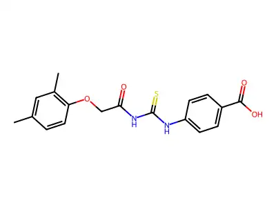 4-[[2-(2,4-Dimethylphenoxy)acetyl]carbamothioylamino]benzoic acid structure