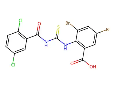 3,5-Dibromo-2-[(2,5-dichlorobenzoyl)carbamothioylamino]benzoic acid structure