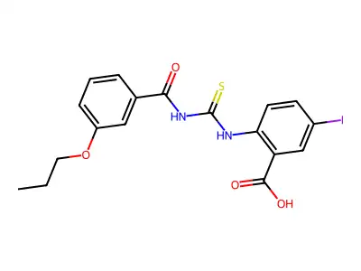 5-Iodo-2-[(3-propoxybenzoyl)carbamothioylamino]benzoic acid structure
