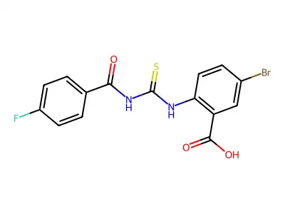 5-Bromo-2-[(4-fluorobenzoyl)carbamothioylamino]benzoic acid structure