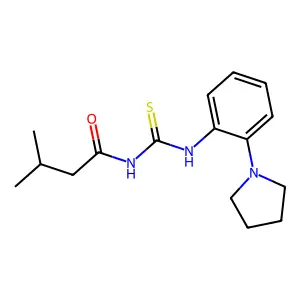 3-methyl-N-[(2-pyrrolidin-1-ylphenyl)carbamothioyl]butanamide structure