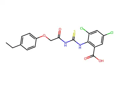 3,5-Dichloro-2-[[2-(4-ethylphenoxy)acetyl]carbamothioylamino]benzoic acid structure