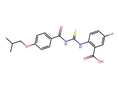 5-Iodo-2-[[4-(2-methylpropoxy)benzoyl]carbamothioylamino]benzoic acid structure
