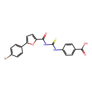 4-[[5-(4-Bromophenyl)furan-2-carbonyl]carbamothioylamino]benzoic acid structure