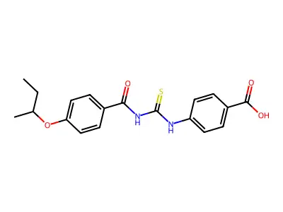 4-[(4-Butan-2-yloxybenzoyl)carbamothioylamino]benzoic acid structure