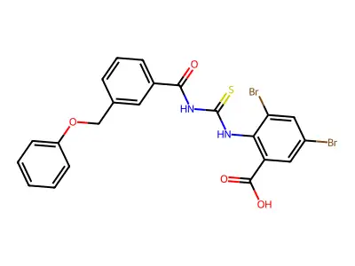3,5-Dibromo-2-[[3-(phenoxymethyl)benzoyl]carbamothioylamino]benzoic acid structure